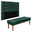 Ver imagem 1 de Kit Cabeceira Recamier Queen 1,60m Verde Floresta