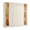 Ver imagem 3 de Guarda-Roupa Casal Reflecta 6 Portas 2 Gavetas com LED Napoli Bege/Off White