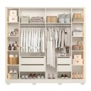 Ver imagem 7 de Guarda-Roupa Casal Reflecta 6 Portas 2 Gavetas com LED Napoli Bege/Off White