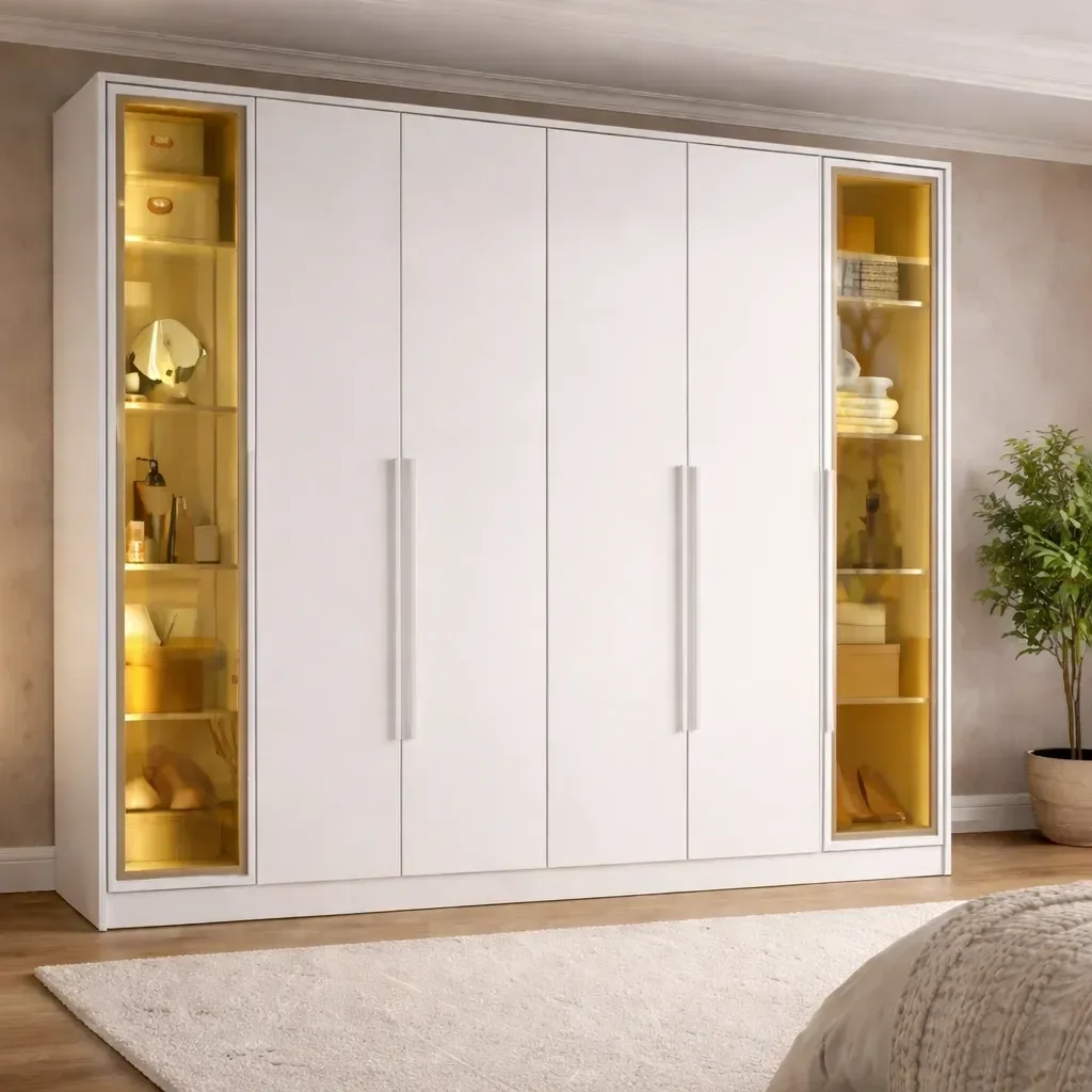 Ver imagem 1 de Guarda-roupa Casal Reflecta 6 Portas 2 Gavetas com Led Napoli