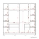 Ver mais imagens de Guarda-Roupa Casal Reflecta 6 Portas 2 Gavetas com LED Napoli Bege/Off White