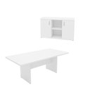 Ver imagem 4 de Conjunto Escritório Mesa Reunião Armário Credenza Escritório Office Netmobil - Branco