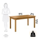 Ver imagem 3 de Conjunto Sala de Jantar Mesa 180cm e 8 Cadeiras Estofadas 100% Madeira Maciça Essen Yescasa Marrom/Nogueira/Cinza