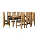 Ver imagem 2 de Conjunto Sala de Jantar Mesa 180cm e 8 Cadeiras Estofadas 100% Madeira Maciça Essen Yescasa Marrom/Nogueira/Cinza