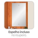 Ver mais imagens de Guarda-Roupa Casal Capelinha com Espelho 4 Portas e 2 Gavetas Valenza Yescasa Off White/Cinamomo