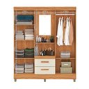 Ver imagem 5 de Guarda-Roupa Casal Capelinha com Espelho 4 Portas e 2 Gavetas Valenza Yescasa Off White/Cinamomo