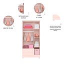 Ver mais imagens de Jogo Quarto Infantil Doce Sonho Berço Cômoda 4 Gavetas e Guarda Roupa Qmovi