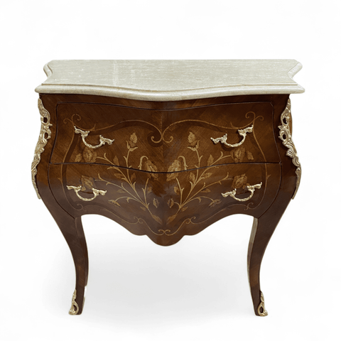 Cômoda Bombê Clássicas com Tampo em Mármore 77x89x42cm