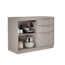 Ver imagem 3 de Balcão 1 Porta 3 Gavetas 120cm com Tampo e Dobradiças Slow Motion Essence - Itatiaia Fendi