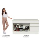 Ver imagem 5 de Balcão de Pia Armário de Cozinha 150 cm 2 Portas e 2 Gavetas (Com Tampo) Branco Glamy Madesa