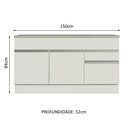 Ver imagem 4 de Balcão de Pia Armário de Cozinha 150 cm 2 Portas e 2 Gavetas (Com Tampo) Branco Glamy Madesa