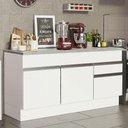 Ver imagem 3 de Balcão de Pia Armário de Cozinha 150 cm 2 Portas e 2 Gavetas (Com Tampo) Branco Glamy Madesa