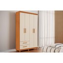 Ver imagem 1 de Guarda Roupa 4 Portas e 4 Gavetas C- Pés Canadá Plus Cinamomo-Off White - Conquista