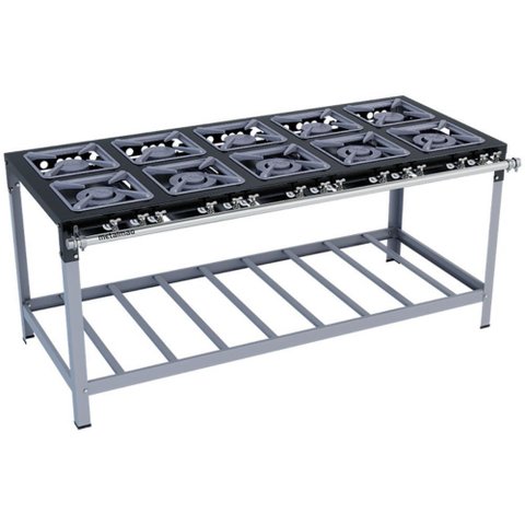 Fogão Industrial Stori Premium 10 Bocas 30x30 M17 Pintado Metalmaq