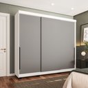 Ver imagem 1 de Guarda-Roupa 3 Portas Correr Madrid Cinza/Branco