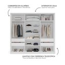 Ver imagem 6 de Guarda-Roupa 3 Portas Correr Madrid Cinza/Branco