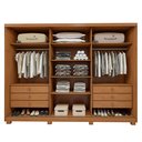Ver imagem 6 de Guarda-Roupa Casal 3 Portas 6 Gavetas com Pés MDF 274cm Ollie Yescasa Marrom Amêndoa Clean/Off White