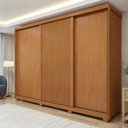 Ver imagem 1 de Guarda-Roupa Casal 3 Portas 6 Gavetas com Pés MDF 274cm Ollie Yescasa Marrom Amêndoa Clean/Off White