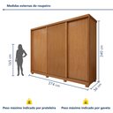 Ver imagem 4 de Guarda Roupa  Ollie 3 Portas 6 Gavetas 6 Prateleiras 100% MDF com Pés