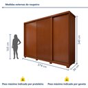 Ver imagem 4 de Guarda Roupa Ollie 3 Portas 6 Gavetas 6 Prateleiras 100% MDF com Pés
