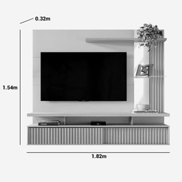 Painel Home Maragogi 1,82m P/ Tv até 60 Linea Brasil Carvalho/off White - 5