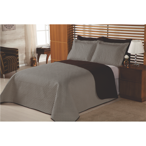 Cobre Leito King Dupla Face 3 Pçs Florença:cinza