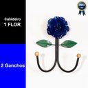 Ver imagem 2 de Cabideiro de Parede Cabide para Roupas 2 Ganchos Flor Azul