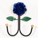 Ver imagem 1 de Cabideiro de Parede Cabide para Roupas 2 Ganchos Flor Azul