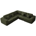 Ver imagem 1 de Kit Sofá Modular 5 Lugares Moderno Curvo Orgânico Adapt Linho