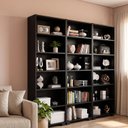 Ver imagem 1 de Kit 3 Estantes para Livros com 5 Prateleiras Cada 181,5x188x34cm Preto