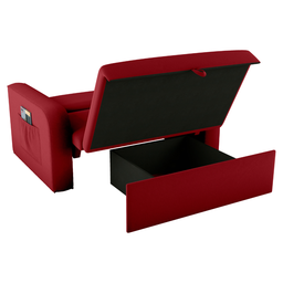Sofá Cama com Baú 2 Lugares Raheny Veludo Maserati Vermelho - 4