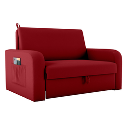 Sofá Cama com Baú 2 Lugares Raheny Veludo Maserati Vermelho - 5