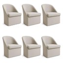 Ver imagem 1 de Kit 6 Poltronas Decorativas Malli Linho - Pallazio Cor:Bege