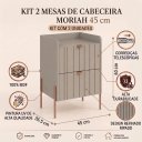 Ver imagem 2 de Kit Mesa de Cabeceira Moriah Conect MDF 45cm Pé de Ferro Cobre