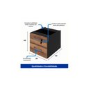 Ver imagem 2 de Mesa Escritório Pé Quadro 1,70x0,70m c/ Gavetas Nogal Sevilha/Preto 24475