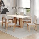 Ver imagem 1 de Conjunto Sala de Jantar Mesa Lins 160 cm Canto Reto com 6 Cadeiras Milla Henn