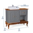 Ver imagem 5 de Gabinete para Banheiro 2 Portas com Cuba Dália 3058 - Cinza/imbuia Glazer