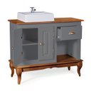 Ver imagem 4 de Gabinete para Banheiro 2 Portas com Cuba Dália 3058 - Cinza/imbuia Glazer