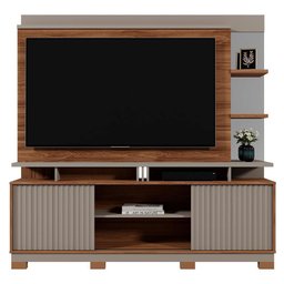Estante Home Denver 180cm Grigio Fosco/cinamomo Mel para Tv até 60” - Mobler - 1
