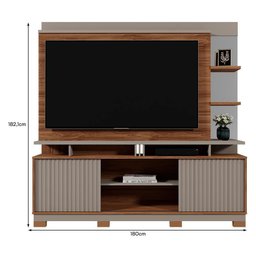 Estante Home Denver 180cm Grigio Fosco/cinamomo Mel para Tv até 60” - Mobler - 4