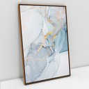 Ver imagem 1 de Quadro Decorativo em Canvas Abstrato Mármore Azul Suave TaColado Moldura Flutuante 4,5cm Freijó 120