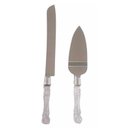 Ver imagem 5 de Kit Faca Espátula Bolo Pães Torta Aço Inox Cabo Acrílico para Servir - Cortar Bolo Torta Festa Anive