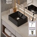 Ver imagem 2 de Kit Cuba Tulipa Sobrepor com Torneira Inox e Valvula Click Preto
