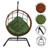 Cadeira Balanço Ninho Suspenso em Corda Náutica Luxo com Suporte Ocre-verde - 4