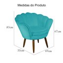 Ver imagem 5 de Poltrona Decorativa Pétala Pés Palito Suede Azul Turquesa - Ds Estofados