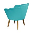 Ver imagem 3 de Poltrona Decorativa Pétala Pés Palito Suede Azul Turquesa - Ds Estofados