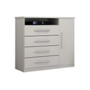 Ver imagem 1 de Cômoda para Quarto com Sapateira 4 Gavetas - Diamante-branco - Móveis Leifer