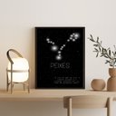 Ver imagem 2 de Quadro Decorativo Constelação Signo Peixes 45x34cm:madeira Preta