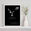 Ver imagem 1 de Quadro Decorativo Constelação Signo Peixes 45x34cm:madeira Preta