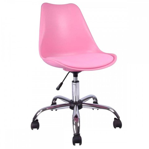 Cadeira para Escritório Eames Chicago Rosa - Fratini